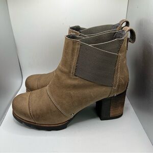 Women’s Sorel Addington Leather Waterproof Ankle Boots Size 7.5